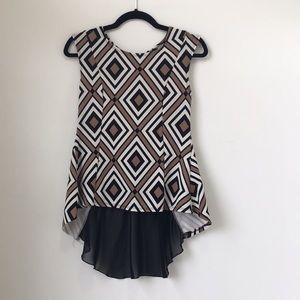 Brown and white shirt